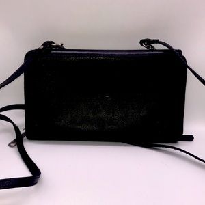 Patricia Nash crossbody black small leather bag clutch purse multiple pockets